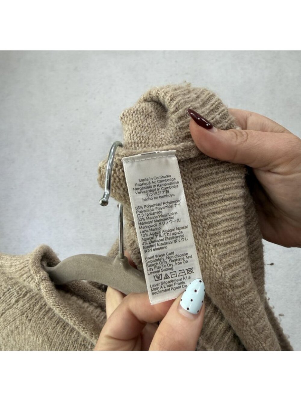 J Crew Sweater Womens Small Beige Mock Neck Alpaca Wool Raglan Knit Pullover - Picture 3 of 8
